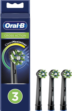 Oral-B CrossAction - Met CleanMaximiser-technologie - Opzetborstels - Zwart - 3 stuks