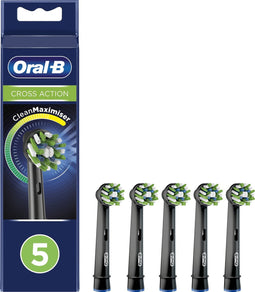 Oral-B CrossAction Opzetborstel Black Edition Met CleanMaximiser-technologie, Verpakking Van 5 Stuks