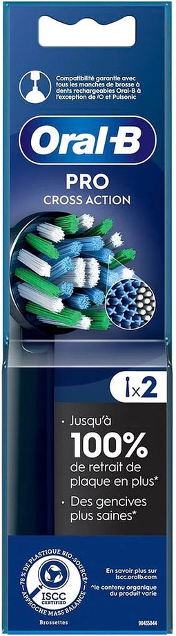 Oral-B CrossAction Zwart Opzetborstels - 2 stuks