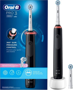 Oral-B PRO 3 3000 Black Sensitive Clean + 1 extra opzetborstel