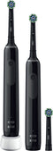 Oral-B Pro 3 3900 Duo - 2 x Zwarte Elektrische Tandenborstel - met extra opzetborstel