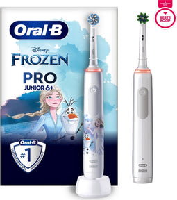 Oral-B Pro Family Pack 1x Oral B Pro 3 3000 White + 1x Oral B Junior Frozen - Elektrische tandenborstel duo