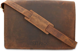 Orange Fire Leren Messenger 15.6 inch Buffalo Rat Pack OF 554/15 Bruin
