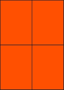 Oranje A4 etiketten 105 x 148 mm (100 vel)