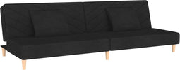 vidaXL - Slaapbank - 2-zits - met - 2 - kussens - stof - zwart