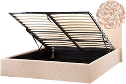ORBEY - Bed met opbergruimte - Beige - 140 x 200 cm - Bouclé