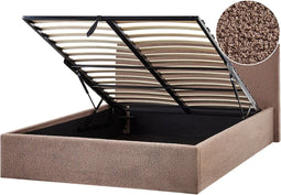 ORBEY - Bed met opbergruimte - Bruin - 140 x 200 cm - Bouclé