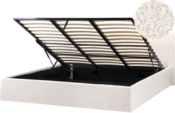 ORBEY - Bed met opbergruimte - Off-white - 180 x 200 cm - Bouclé