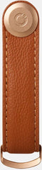 Orbitkey 2.0 Pebbled Leather sleuteletui amber