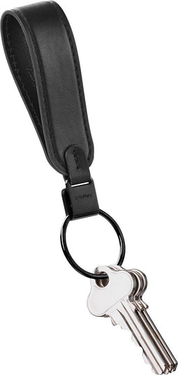 ORBITKEY | Luxe Sleutelhanger | Echt leder | Autosleutelhanger | Ring V2 | Zwart