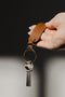 ORBITKEY | Luxe Sleutelhanger | Echt leder | Autosleutelhanger | Ring V2 | Caramel Bruin
