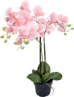 Orchidee kunstplant 3-tak 68 cm, roze