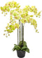 Orchidee kunstplant 6-tak 88 cm, groen