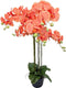 Orchidee kunstplant 6-tak 88 cm, oranje
