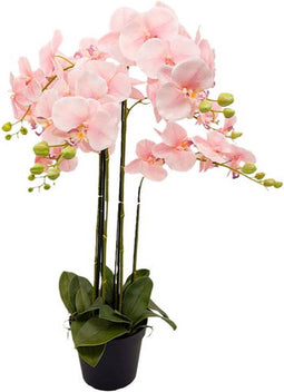 Orchidee kunstplant 6-tak 88 cm, roze