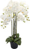 Orchidee kunstplant 6-tak 88 cm, wit
