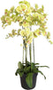 Orchidee kunstplant 9-tak 110 cm, groen