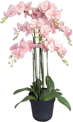 Orchidee kunstplant 9-tak 110 cm, roze