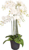 Orchidee kunstplant 9-tak 110 cm, wit
