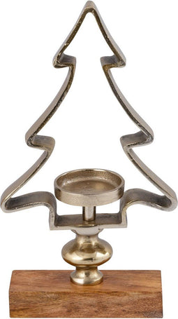 PTMD Windlicht Kennedi - 24x7x43 cm - Hout - Goud