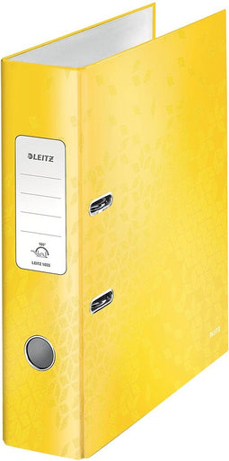 Ordner Leitz WOW 180° A4 80mm karton geel | 10 stuks