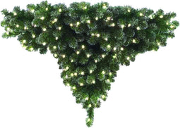 Oregon Plafond Kunstkerstboom LED Groen/Zilver - 120 cm