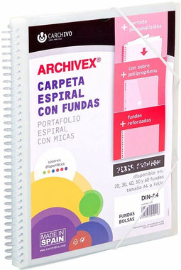 Organiser Map Carchivo Archivex-Star Transparant A4 Spiraal
