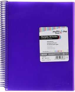 Organiser Map Grafoplas Maxiplás Paars A4 Spiraal