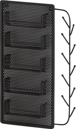 Organizer metaal met haken - zwart