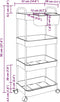 vidaXL - Opbergtrolley - 4-laags - 37x28x95 - cm - acryl - transparant