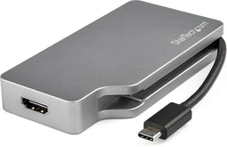 StarTech.com USB-C Multiport Video Adapter - 4-in-1 HDMI VGA DVI mDP - 4K 60Hz - Space Gray