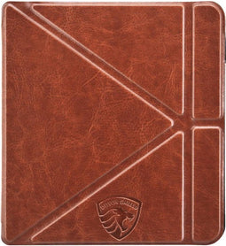 Origami Sleepcover Geschikt voor Kobo Libra 2 Hoes Cover Cognac Bruin * - ereader hoesje - cover