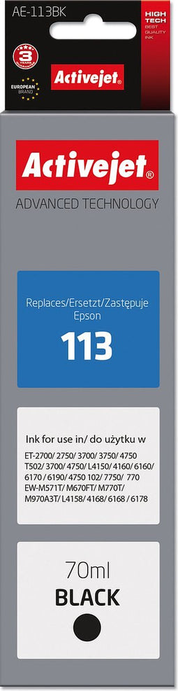 Originele inkt cartridge Activejet AE-113Bk Zwart