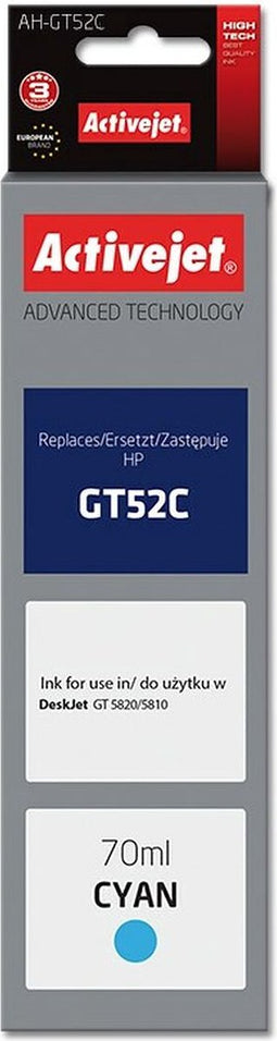 Originele inkt cartridge Activejet AH-GT52C Zwart Cyaan