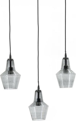 Orion Hanglamp - 3-lamps - Zwart glas