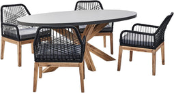 ORISTANO/OLBIA - Tuinset 4-zits - Grijs/Zwart/Lichthout - Beton