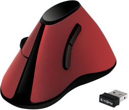 LogiLink Ergonomic Vertical Mouse - Draadloos - 1200 DPI - Zwart Rood