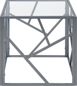 ORLAND - Bijzettafel - Zilver - Glas