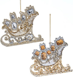 Orn.plc slee goud/zilver l9cm