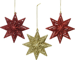 Orn.plc ster d11cm rood/goud a3