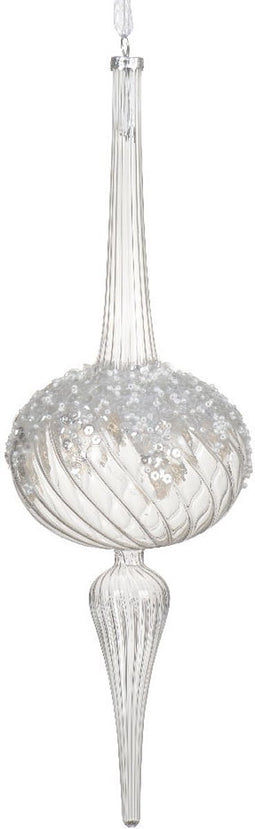 Ornament glas l10b10h34 cm helder