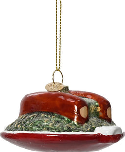 Ornament glas l6b3h11 cm mlt a3 3st kerst