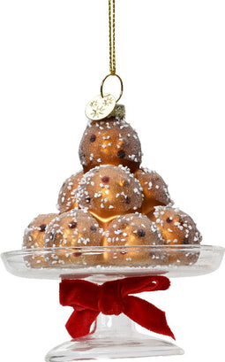 Ornament glas L8b8h10 cm multi I kerst