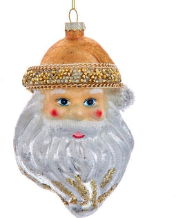 Ornament glas santa hoofd l14cm
