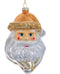 Ornament glas santa hoofd l14cm