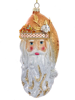 Ornament glas santa hoofd l17cm