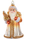 Ornament glas santa l17cm goud