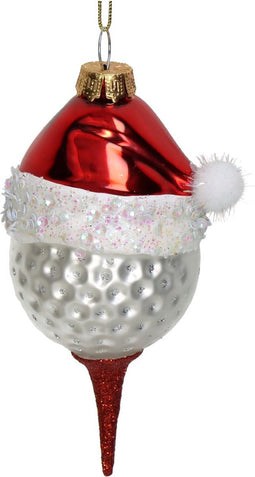 Ornament Golfbal Glas Rood 12.3cm
