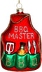 Ornament kerstbal Barbecue Schort Glas Rood 10.9 cm