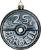 Ornament kerstbal Barbell Glas Grijs 8.9 cm